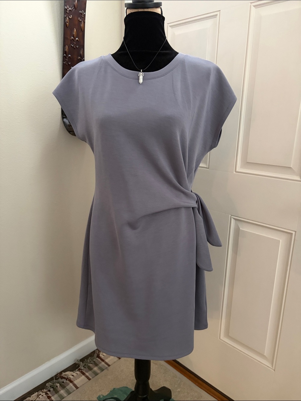 Cable & Gauge Dusty Lavender Side-Tie Mini Dress
